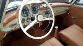 Luxurious new brown interior of a fully restored 1956 Mercedes Benz 190SL