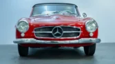 Front view of a 1957 Mercedes-Benz 190SL in classic red color. Classic Cars for sale